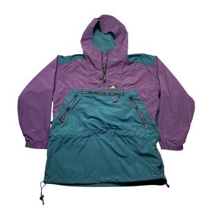 VTG Sierra Designs 90's Anorak Windbreaker Purple Teal Colorblock Mens Small